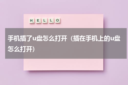 手机插了u盘怎么打开（插在手机上的u盘怎么打开）